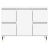 Mobile da Bagno Bianco 80x33x60 cm in Legno Multistrato