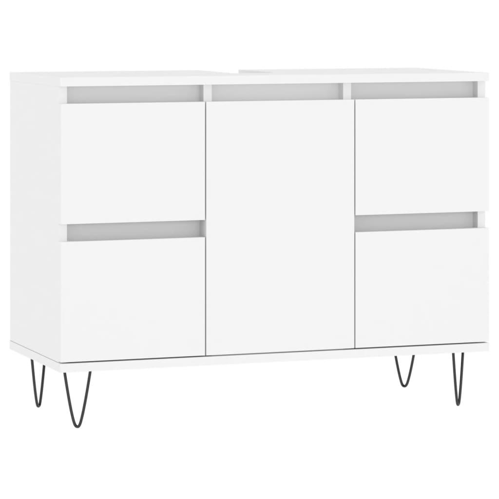 Mobile da Bagno Bianco 80x33x60 cm in Legno Multistrato