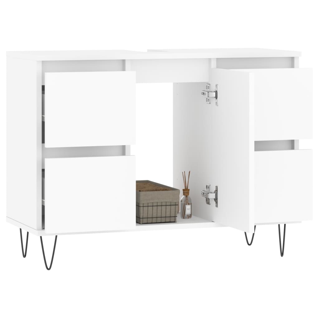 Mobile da Bagno Bianco 80x33x60 cm in Legno Multistrato