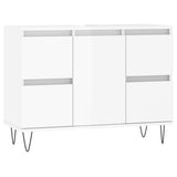 Armadietto Bagno Bianco Lucido 80x33x60cm in Legno Multistrato