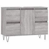 Mobile da Bagno Grigio Sonoma 80x33x60 cm in Legno Multistrato