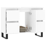 Mobile da Bagno Bianco 80x33x60 cm in Legno Multistrato