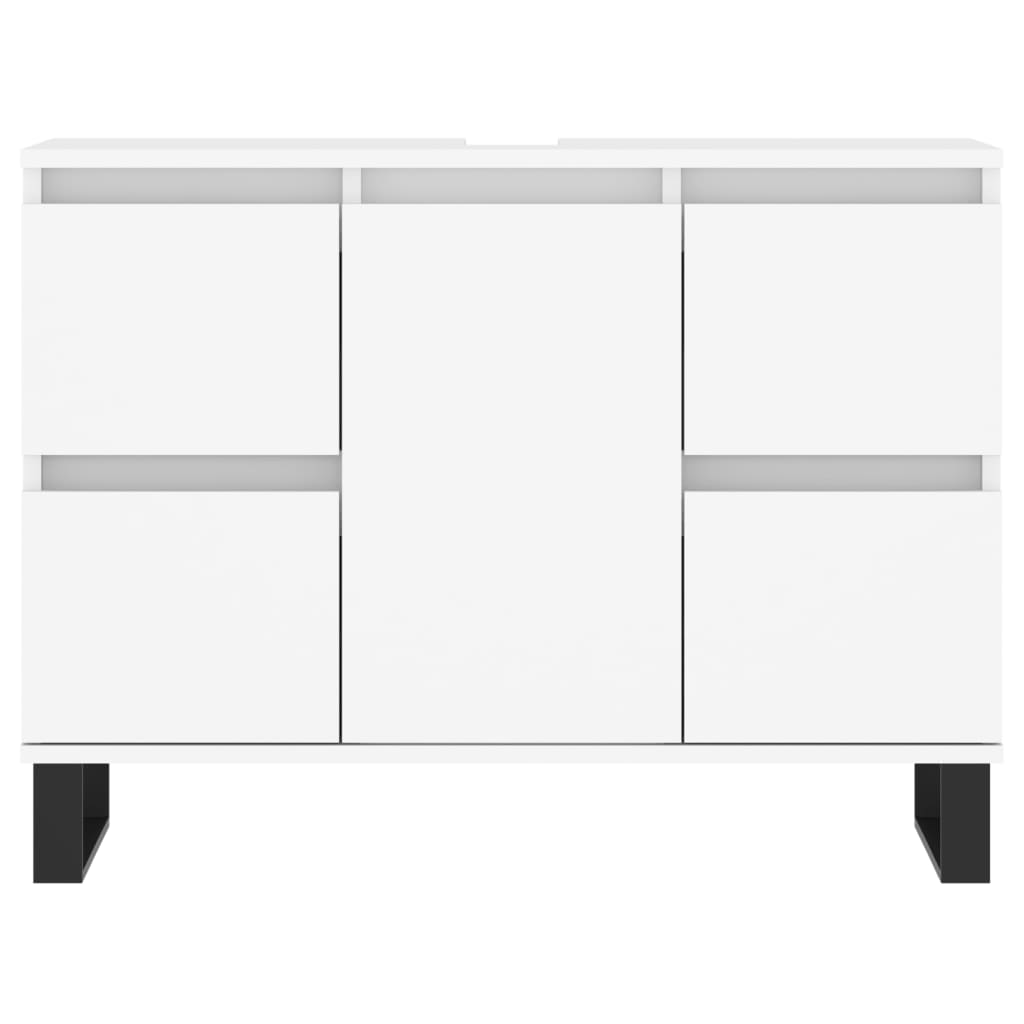 Mobile da Bagno Bianco 80x33x60 cm in Legno Multistrato