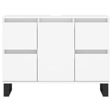 Mobile da Bagno Bianco 80x33x60 cm in Legno Multistrato