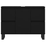 Mobile da Bagno Nero 80x33x60 cm in Legno Multistrato