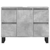 Armadietto da Bagno Grigio Cemento 80x33x60cm Legno Multistrato