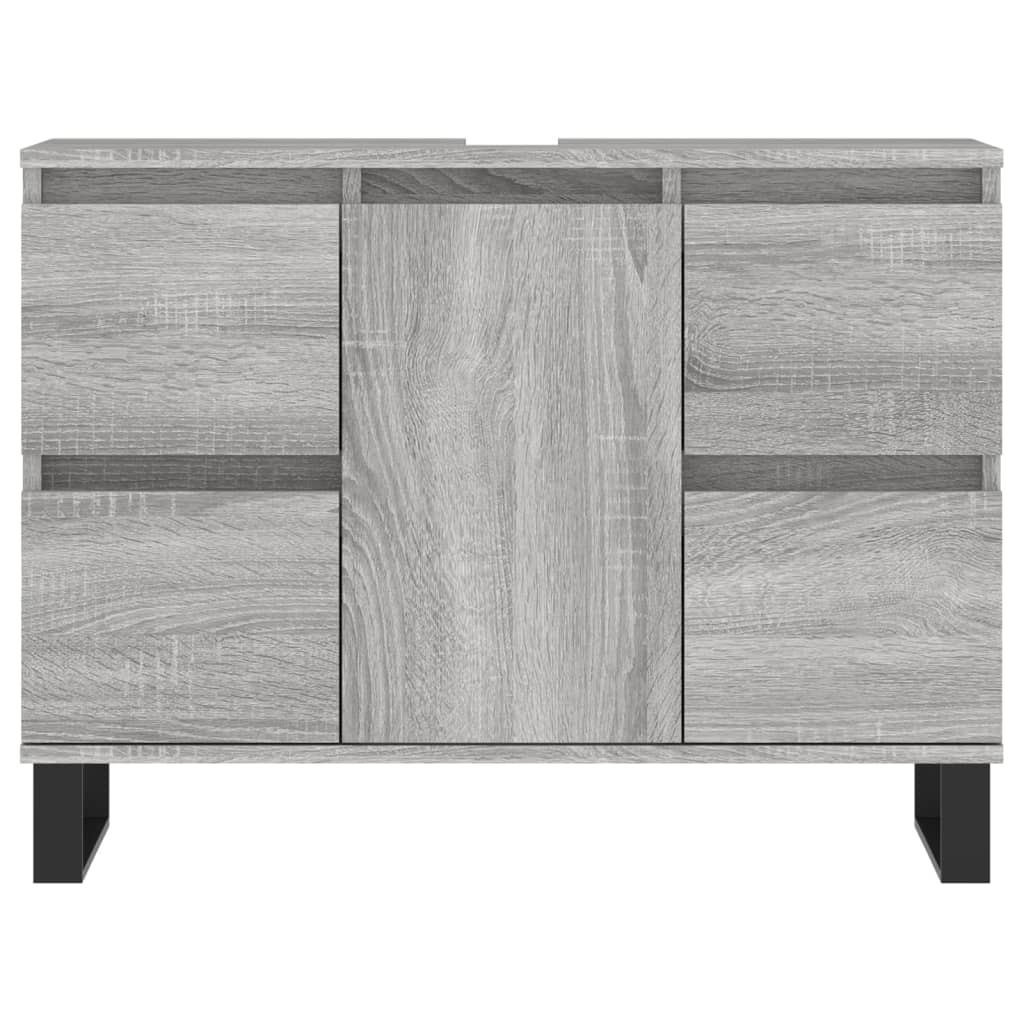 Mobile da Bagno Grigio Sonoma 80x33x60 cm in Legno Multistrato