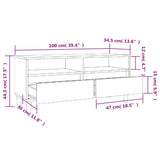 Mobile Porta TV Nero 100x34,5x44,5 cm in Legno Multistrato