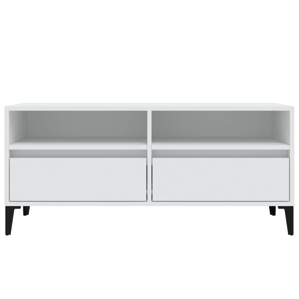 Mobile Porta TV Bianco 100x34,5x44,5 cm in Legno Multistrato