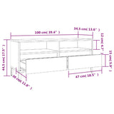 Mobile Porta TV Bianco 100x34,5x44,5 cm in Legno Multistrato