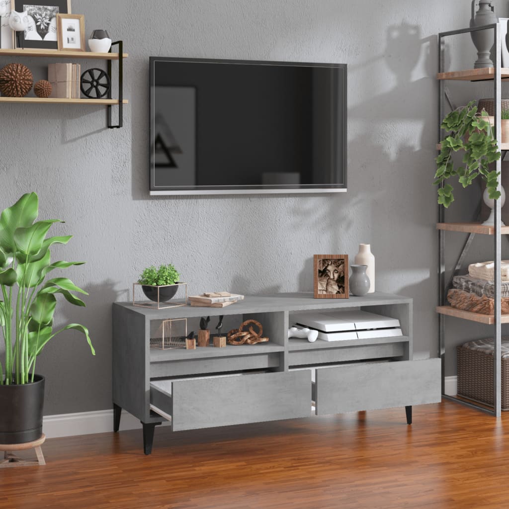 Mobile per TV Grigio Cemento 100x34,5x44,5 cm Legno Multistrato