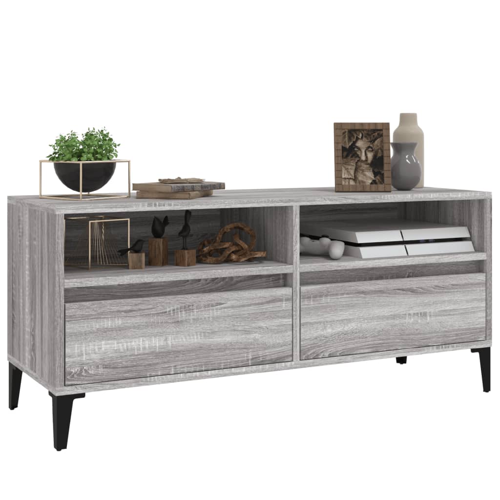 Mobile Porta TV Grigio Sonoma 100x34,5x44,5cm Legno Multistrato