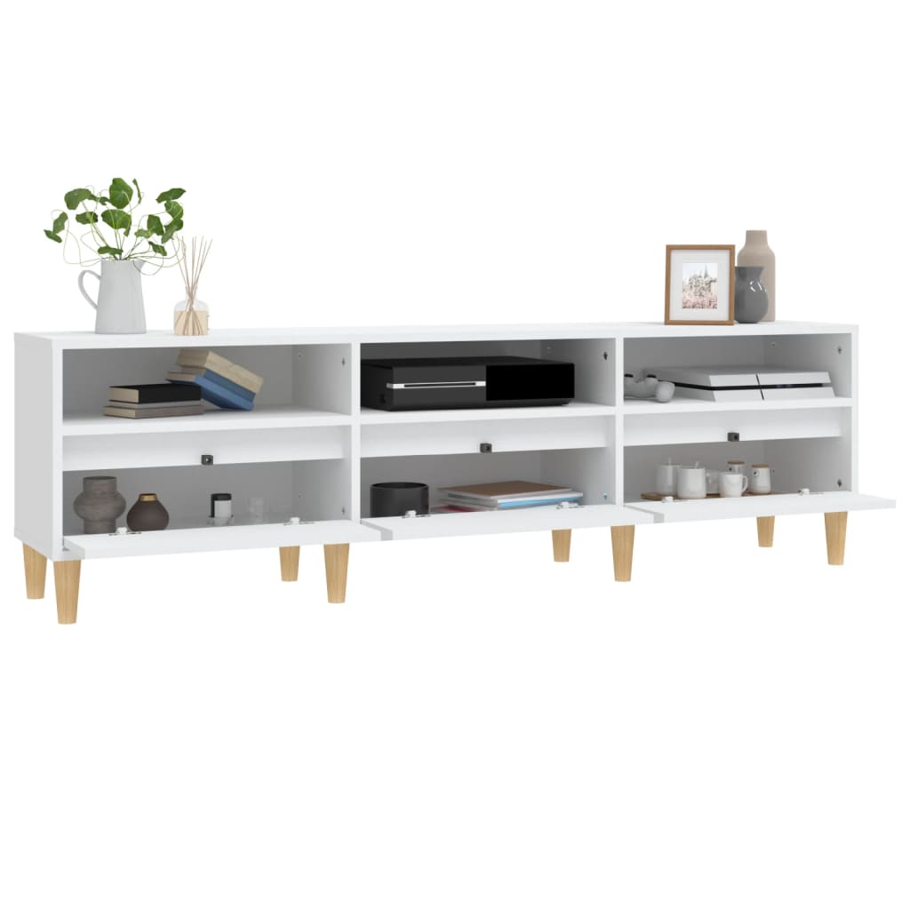 Mobile Porta TV Bianco 150x30x44,5 cm in Legno Multistrato