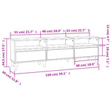 Mobile Porta TV Nero 150x30x44,5 cm in Legno Multistrato