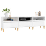 Mobile Porta TV Bianco Lucido 150x30x44,5 cm Legno Multistrato