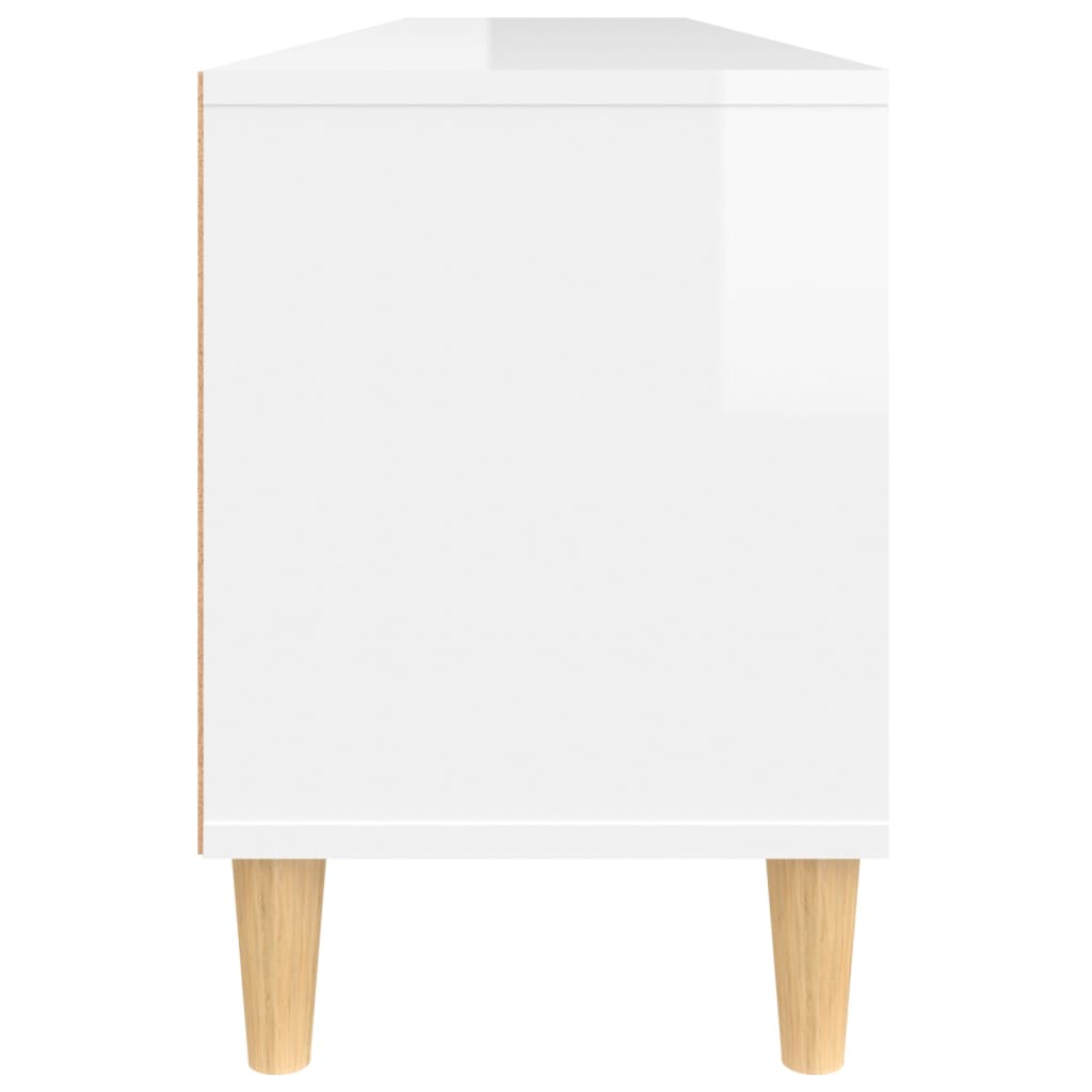 Mobile Porta TV Bianco Lucido 150x30x44,5 cm Legno Multistrato