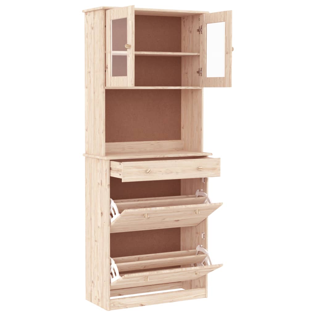 Credenza ALTA 77x35x188 cm in Legno Massello di Pino