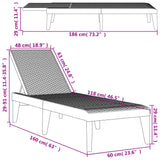 Lettino Bianco 186x60x29 cm in PP