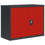 Armadio Classificatore Antracite e Rosso 90x40x70 cm in Acciaio