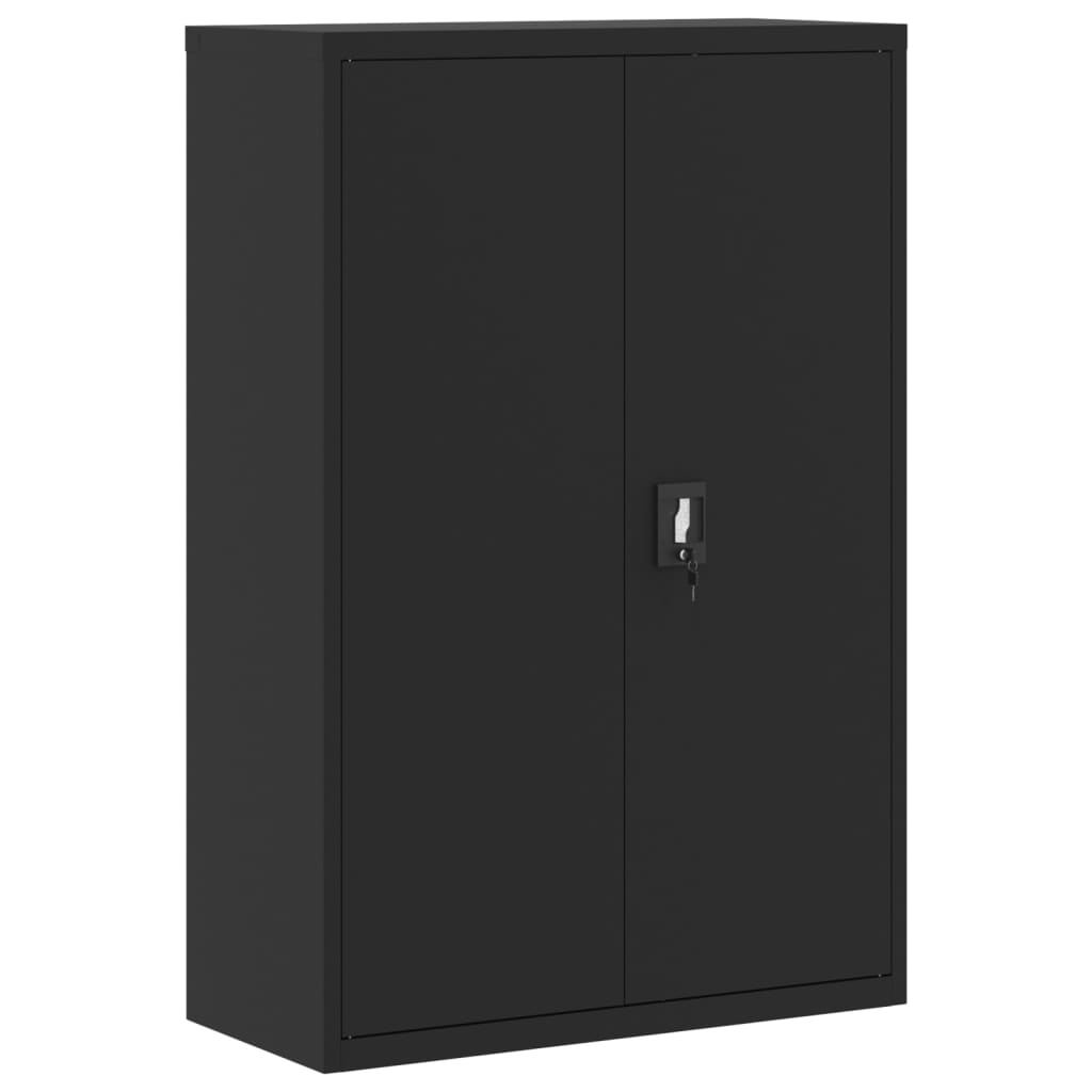 Armadio Classificatore Nero 90x40x140 cm in Acciaio