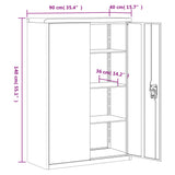 Armadio Classificatore Antracite e Rosso 90x40x140cm in Acciaio