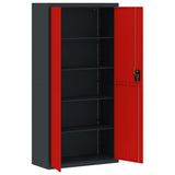 Armadio Classificatore Antracite e Rosso 90x40x180cm in Acciaio