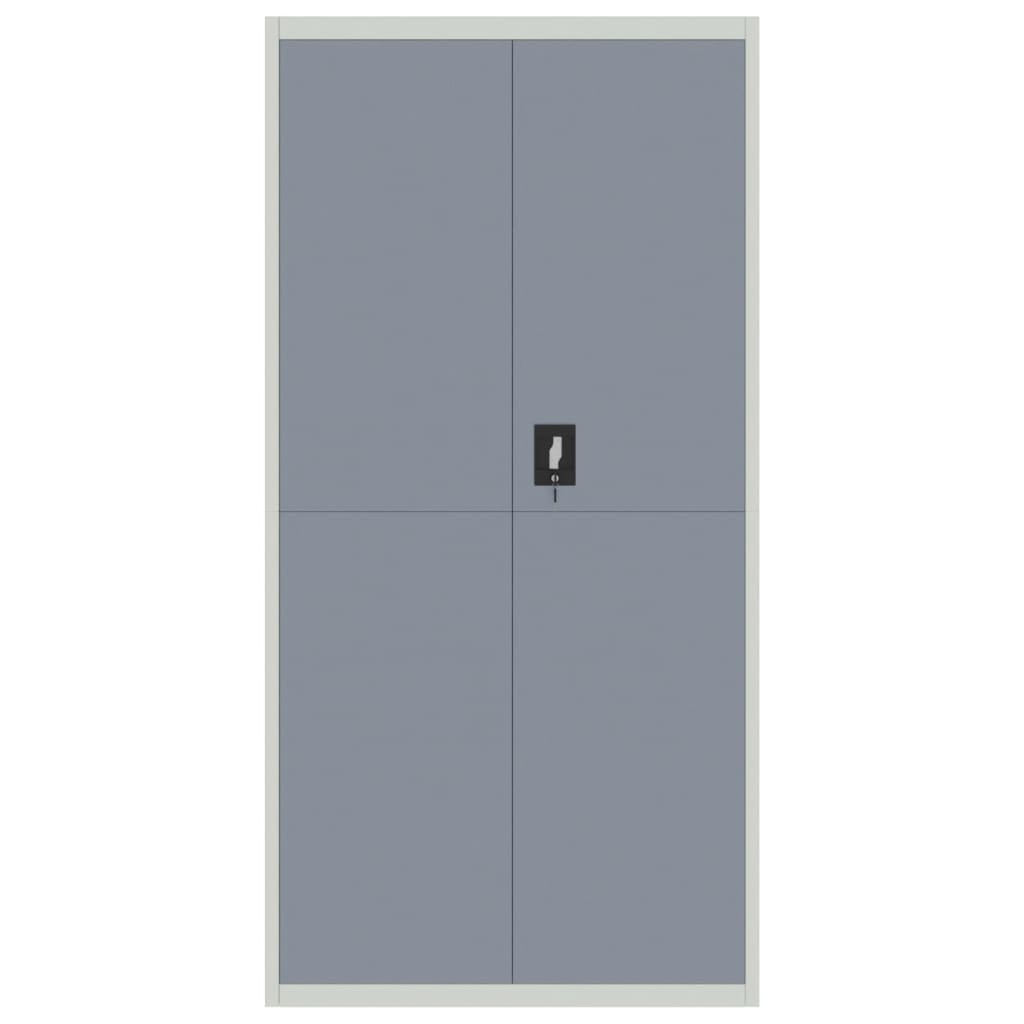 Schedario Grigio Chiaro e Grigio Scuro 90x40x180 cm in Acciaio