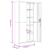 Armadio Classificatore Bianco 90x40x200 cm in Acciaio