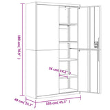 Armadio Classificatore Grigio Chiaro 105x40x180 cm in Acciaio