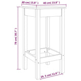 Set da Bar 5 pz Nero in Legno Massello di Pino