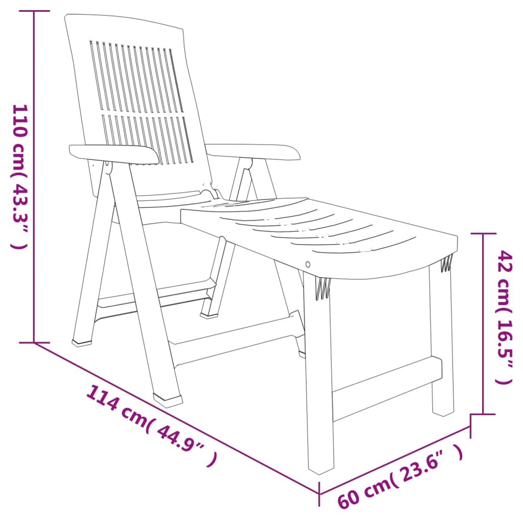 Lettino Prendisole Bianco in Plastica