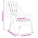 Sedie Giardino 2pz Bambini Verdi 37x34x44cm PP Aspetto in Legno