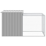 Pollaio Area Corsa Grigio Chiaro 110x201x110 cm Acciaio Zincato