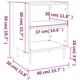 Comodino Bianco Lucido 40x30x50 cm in Legno Multistrato