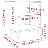 Comodino Bianco Lucido 40x30x50 cm in Legno Multistrato