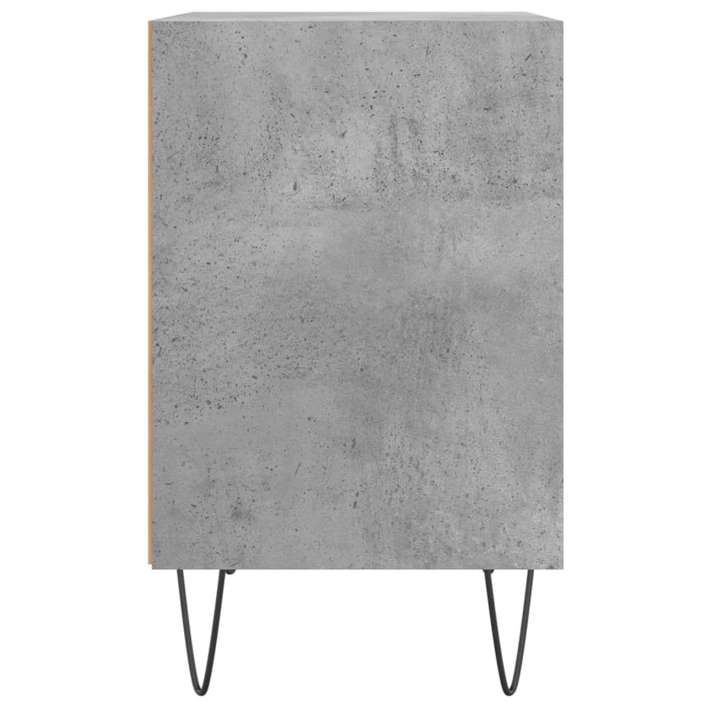 Comodino Grigio Cemento 40x30x50 cm in Legno Multistrato