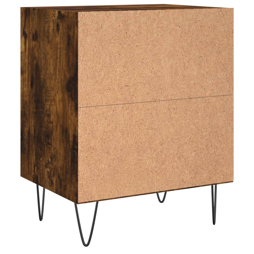 Comodini Rovere Fumo 2 pz 40x30x50 cm in Legno Multistrato