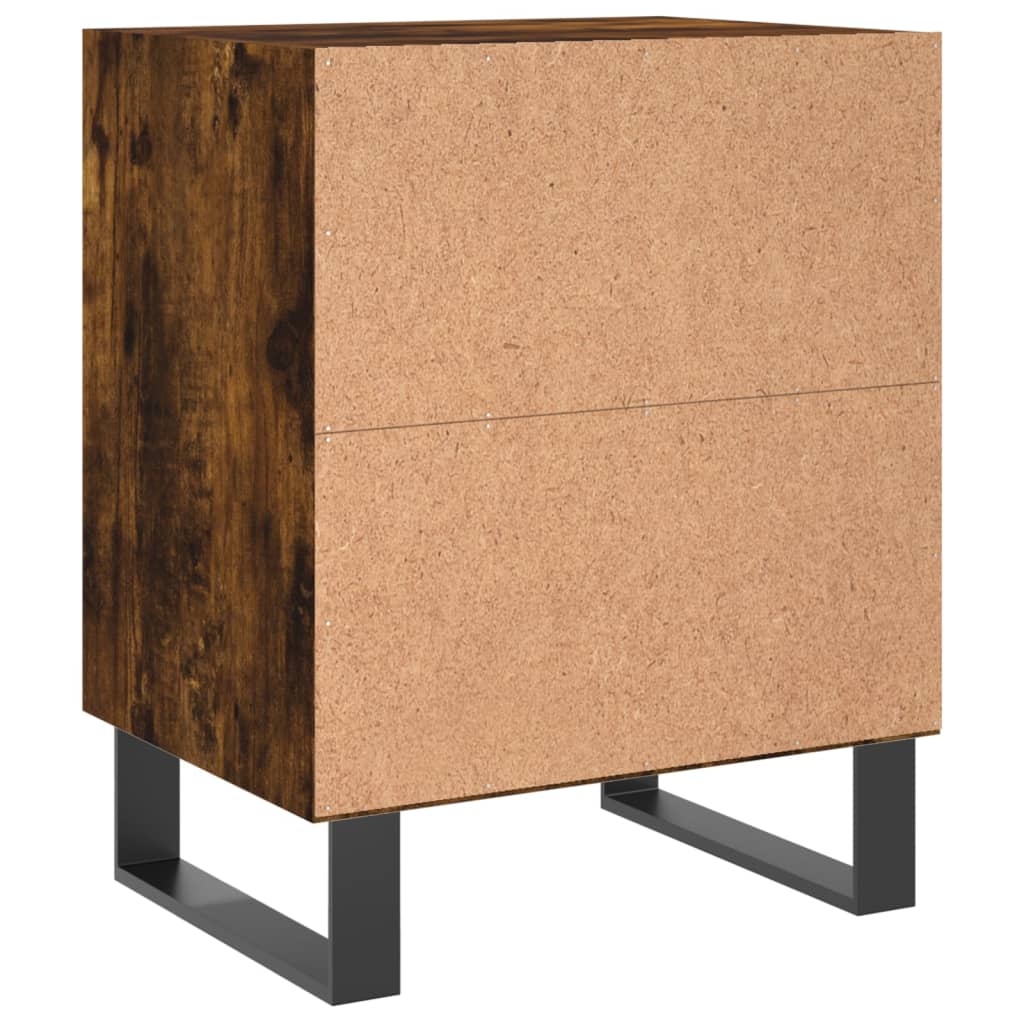 Comodini Rovere Fumo 2 pz 40x30x50 cm in Legno Multistrato