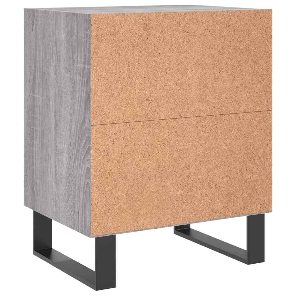 Comodini Grigio Sonoma 2 pz 40x30x50 cm in Legno Multistrato