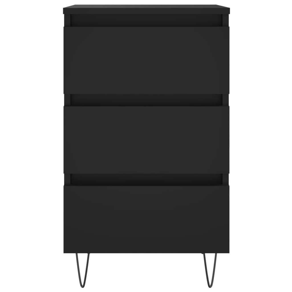 Comodino Nero 40x35x69 cm in Legno Multistrato