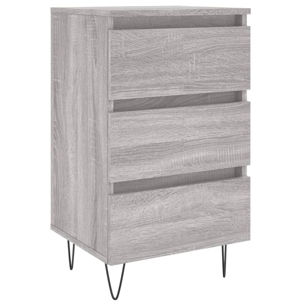 Comodino Grigio Sonoma 40x35x69 cm in Legno Multistrato