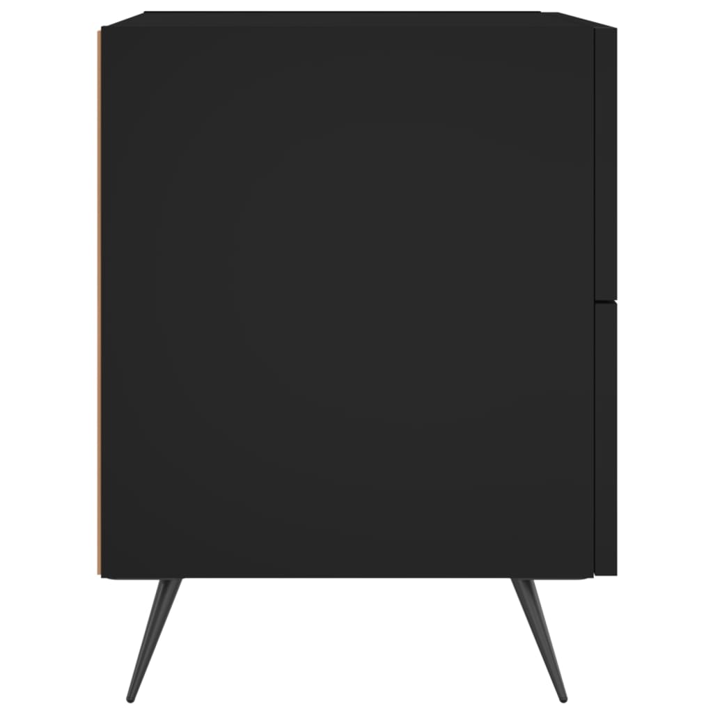 Comodino Nero 40x35x47,5 cm in Legno Multistrato