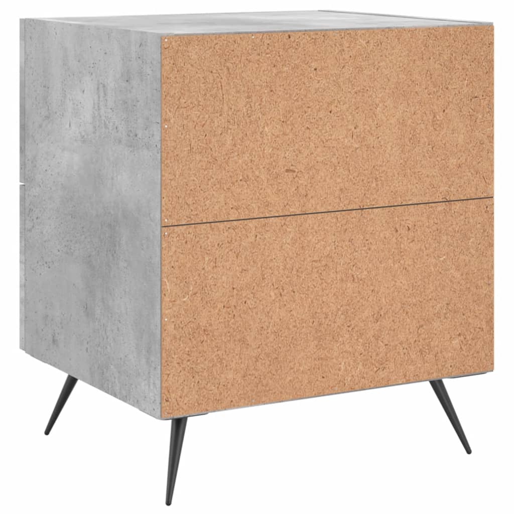 Comodino Grigio Cemento 40x35x47,5 cm in Legno Multistrato