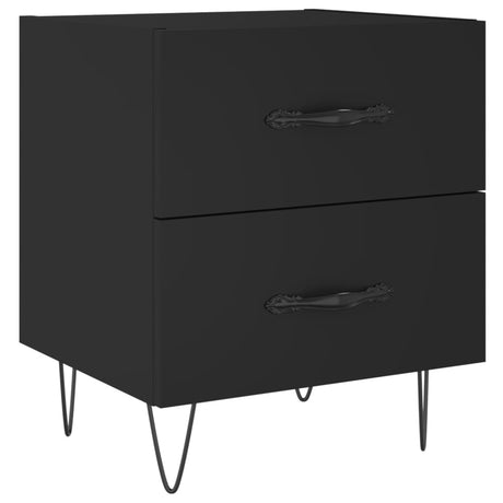 Comodino Nero 40x35x47,5 cm in Legno Multistrato