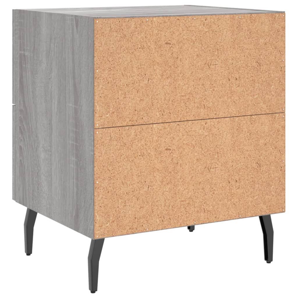 Comodino Grigio Sonoma 40x35x47,5 cm in Legno Multistrato