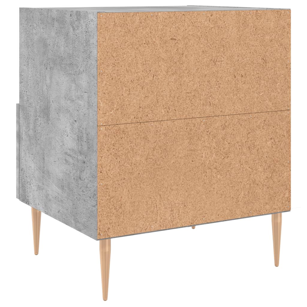 Comodino Grigio Cemento 40x35x47,5 cm in Legno Multistrato