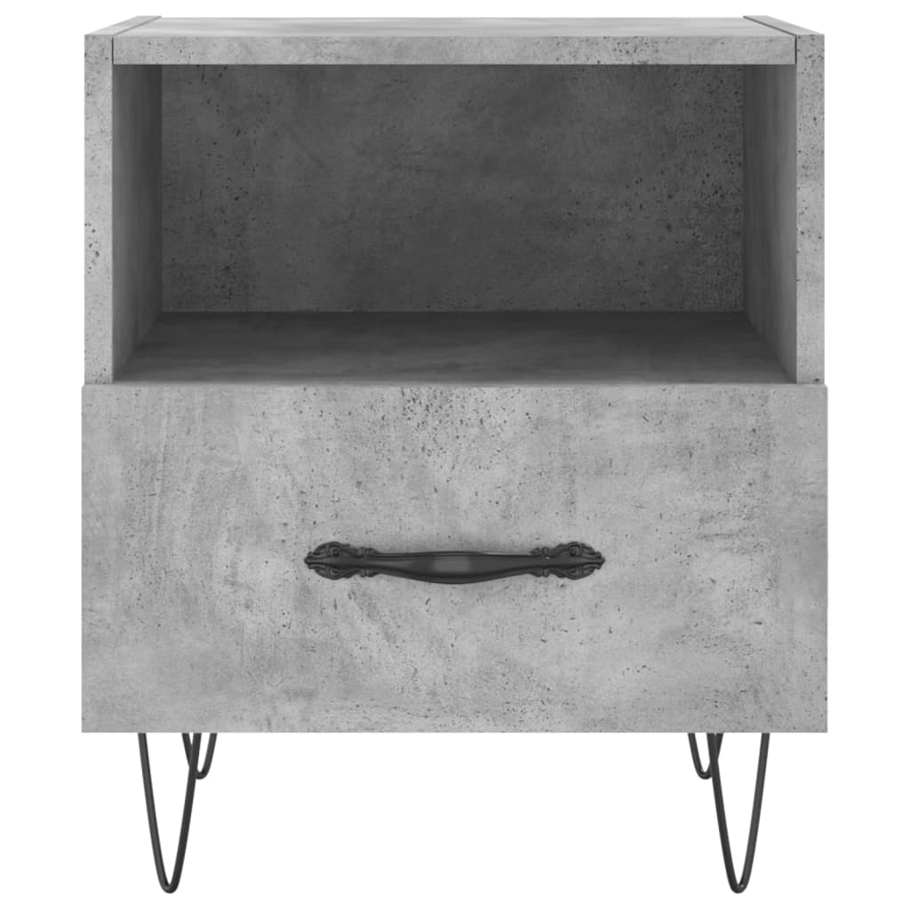 Comodino Grigio Cemento 40x35x47,5 cm in Legno Multistrato