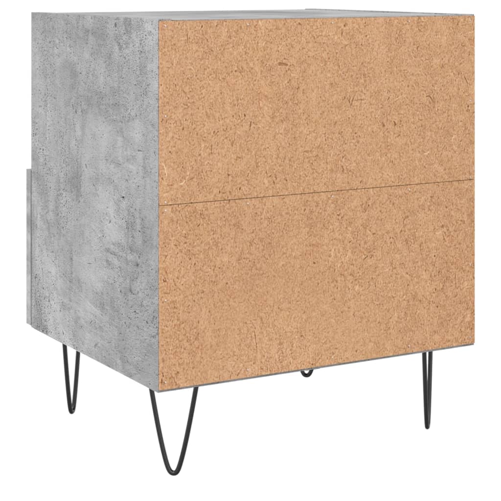 Comodino Grigio Cemento 40x35x47,5 cm in Legno Multistrato