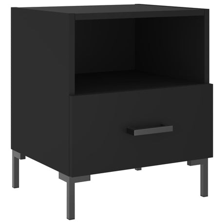 Comodino Nero 40x35x47,5 cm in Legno Multistrato