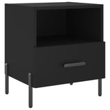 Comodino Nero 40x35x47,5 cm in Legno Multistrato